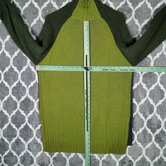 Krimson Klover Sweater Women Large Green Gray Gemini Droptail Merino Alpaca - Picture 4 of 9